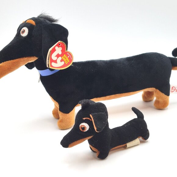 2 TY Dachshunds BUDDY Secret Life of Pets Dog Puppy Plush Softie Toy Animal  Co - Picture 2 of 12